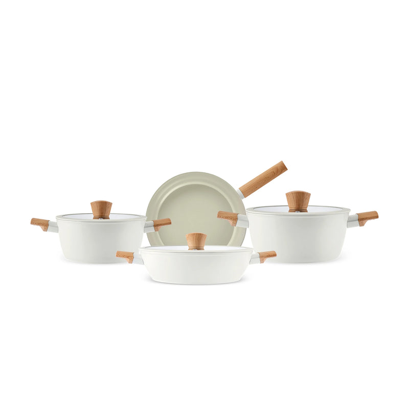 Karaca Swiss Crystal Almond Cream 7-Teiliges Topfset Induktionsgeeignet