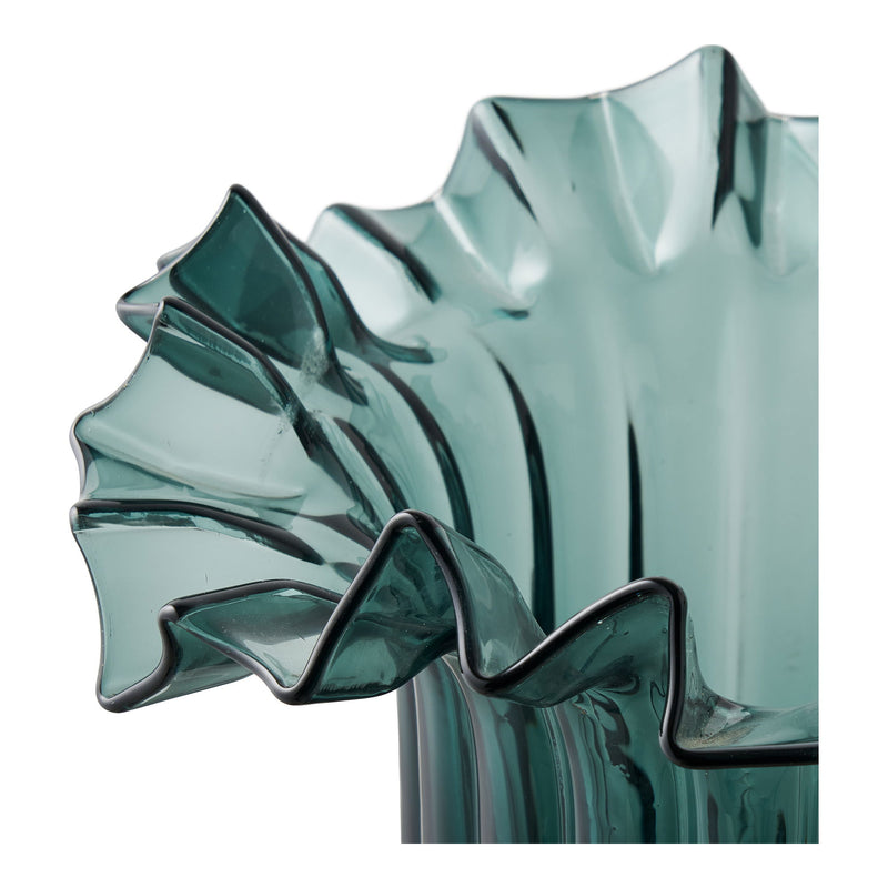 Vase aus Glas Dunkelgrün 30cm