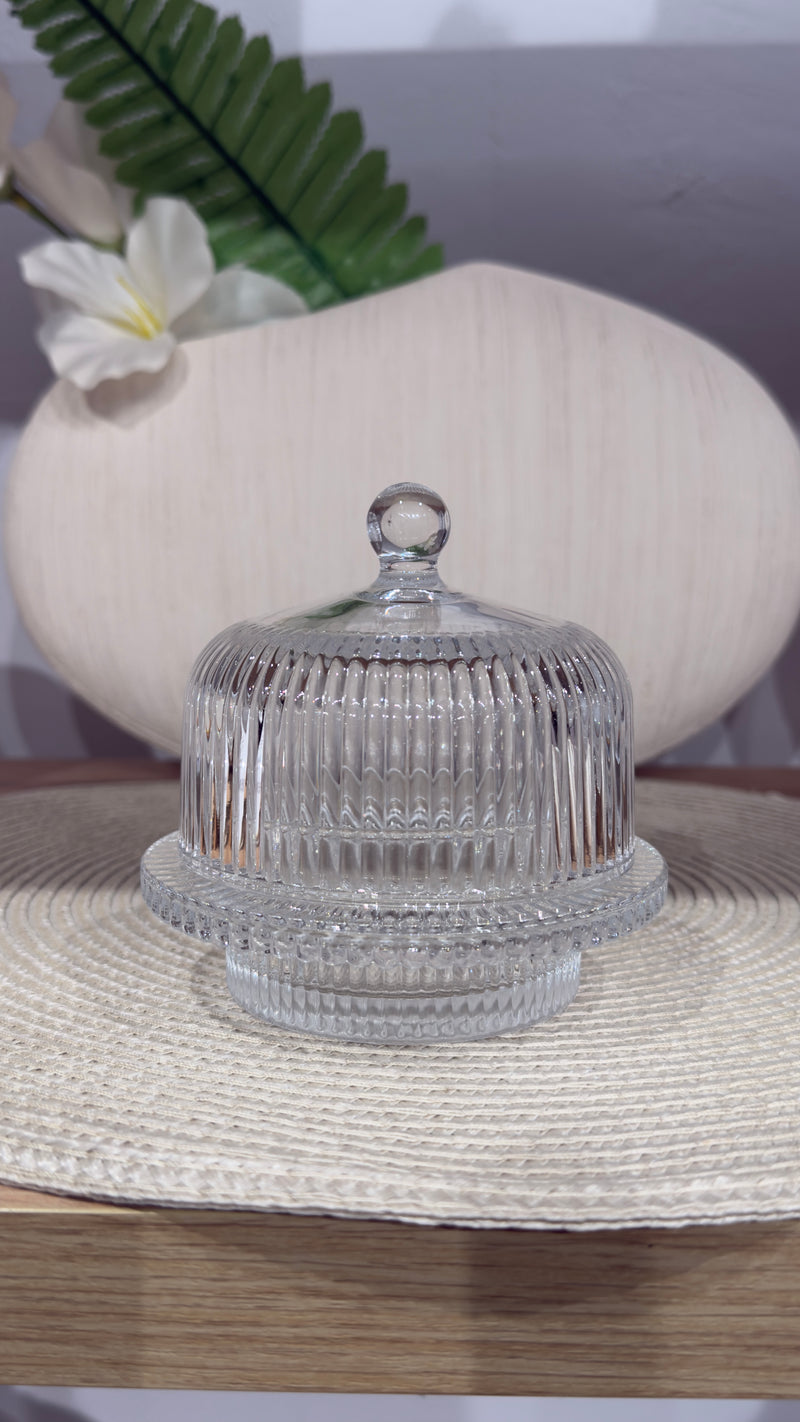 Zuckerdose aus Glas mit Deckel
