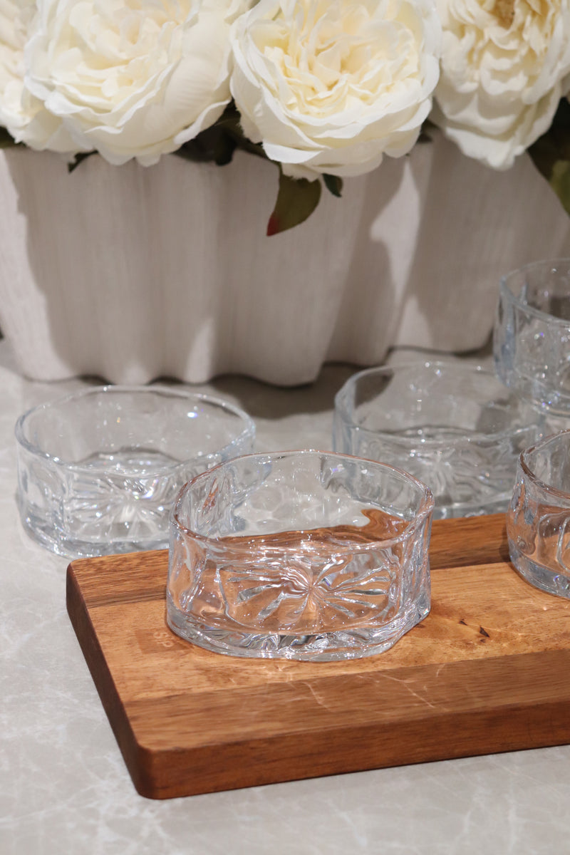 6er Glasschalen Set Wave Clear