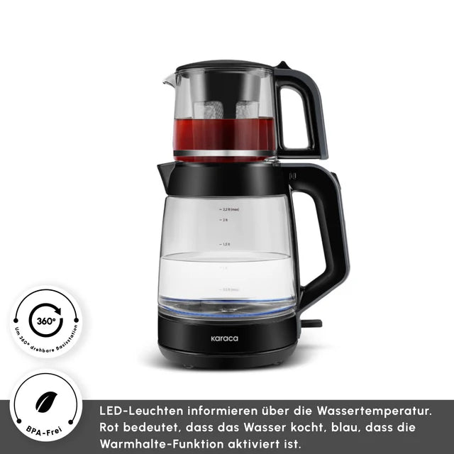 Karaca Glas Tea XL Teekocher Shiny Black