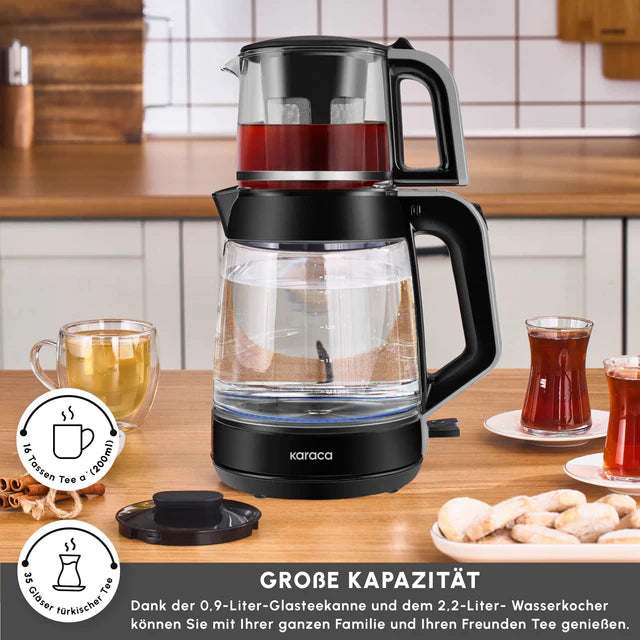Karaca Glas Tea XL Teekocher Shiny Black