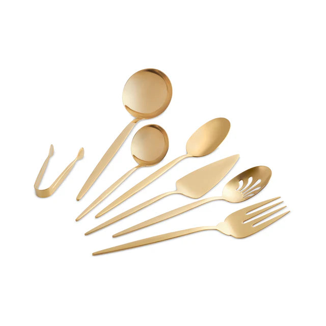 Karaca Lizbon Gold Servierbesteckset 7 teilig