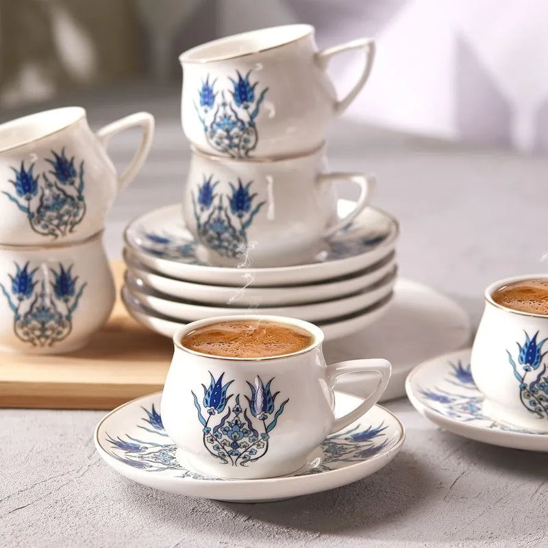 Karaca Iznik New Form Mokkatassenset 12 teilig für 6 Personen