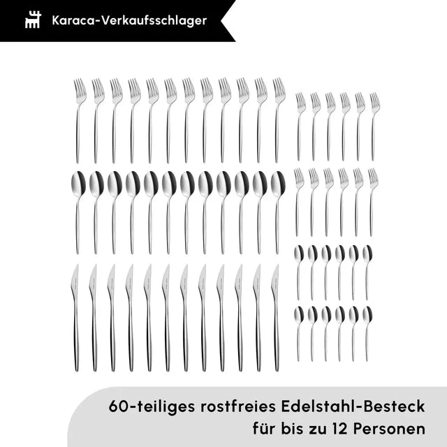 Karaca Lizbon 60 teiliges Besteckset für 12 Personen