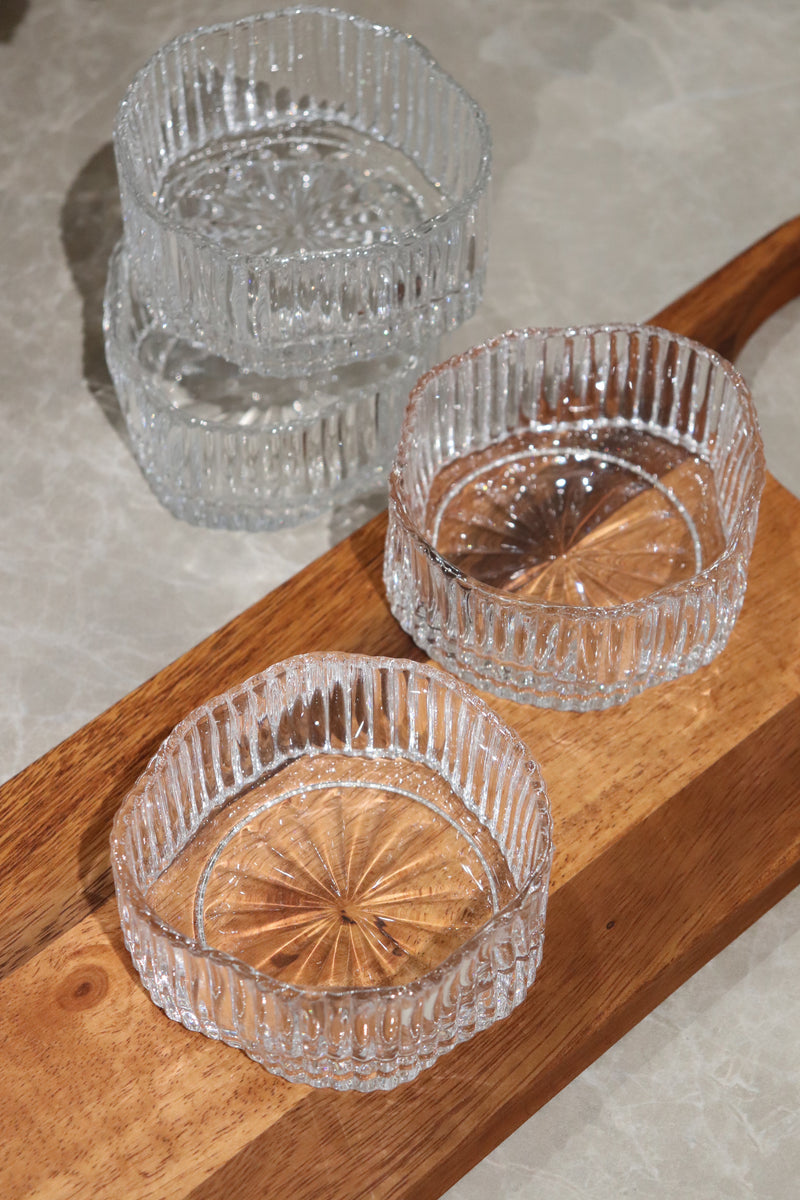 6er Glasschalen Set Wavy Ripple