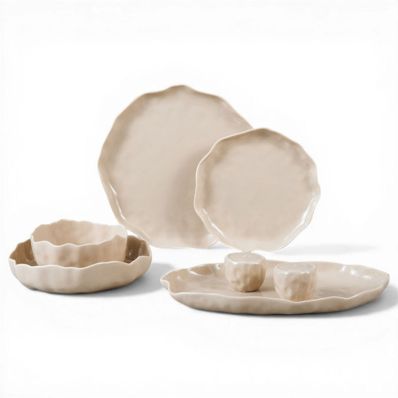 Angles Beige 27 teiliges Tafelservice für 6 Personen