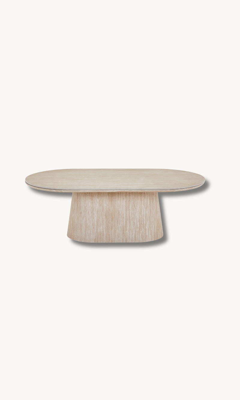 Esstisch + Couchtisch Set mit Keramikplatte Sandsteinoptik