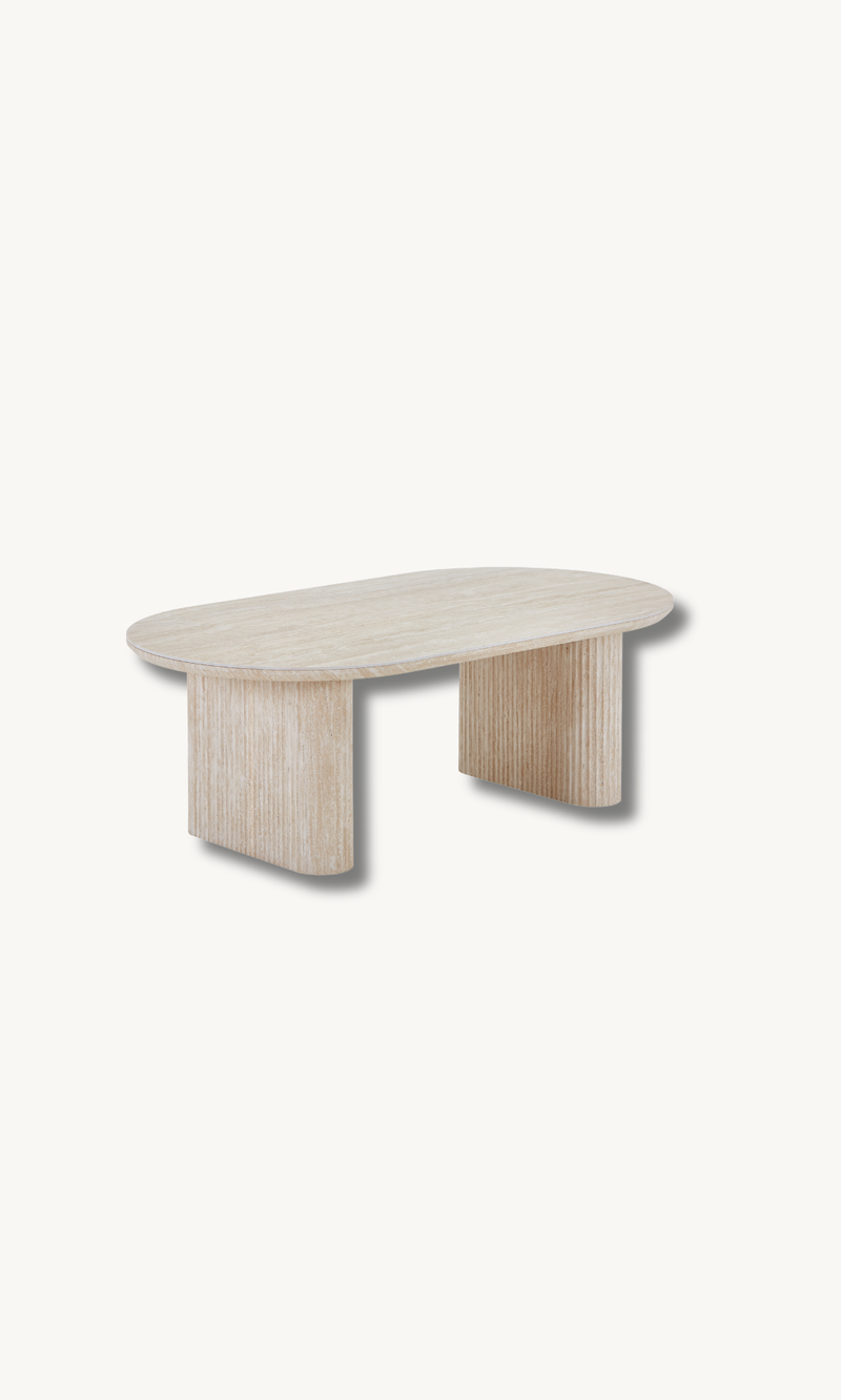Esstisch + Couchtisch Set mit Keramikplatte Sandfarben