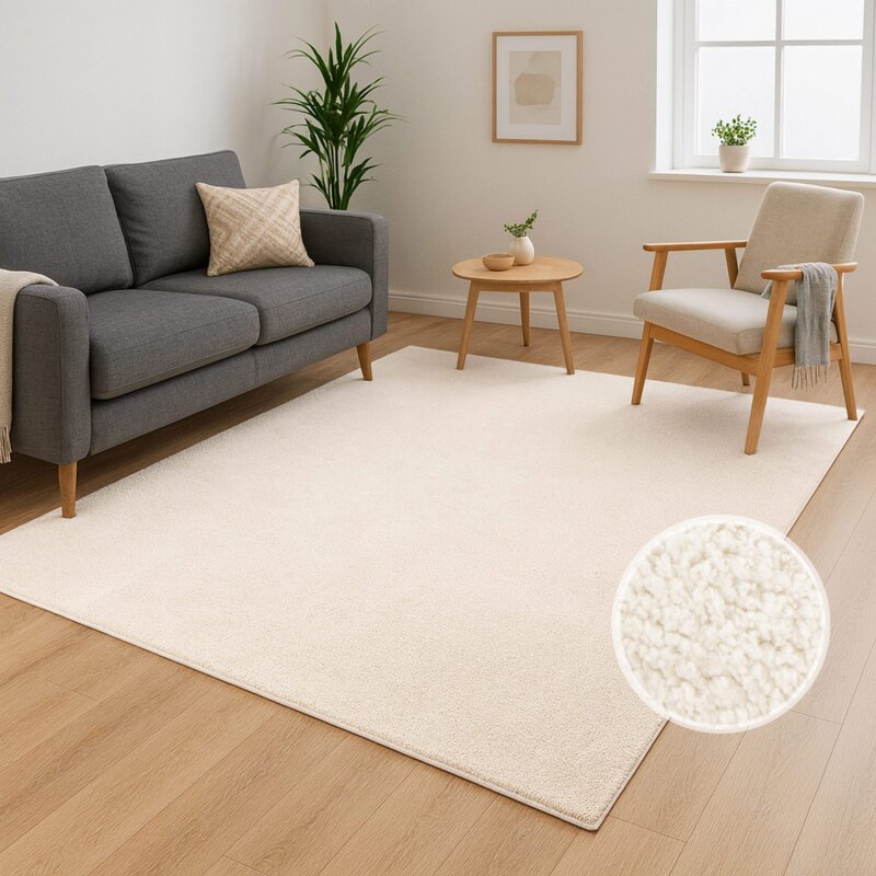 Calma 200 Cream  Waschbarer Teppich