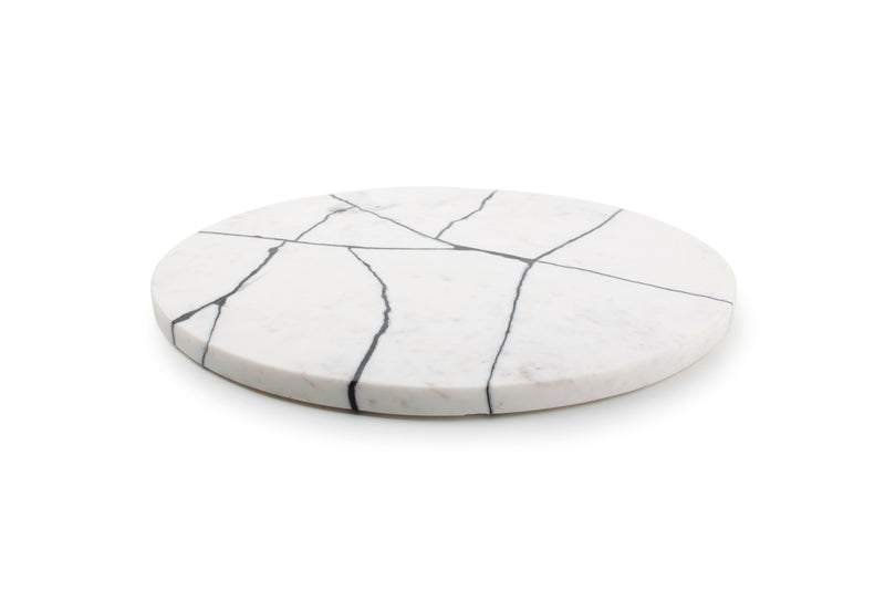 Marmor Crackle Servierbrett Rund 38cm