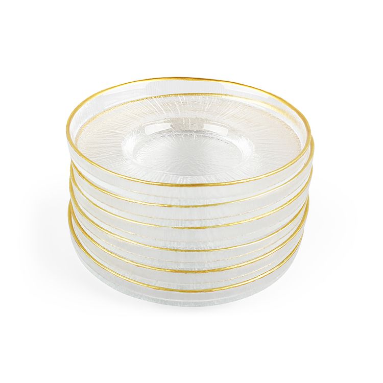 6 Stück Rexy Transparent-Gold Untersetzer 12cm no1