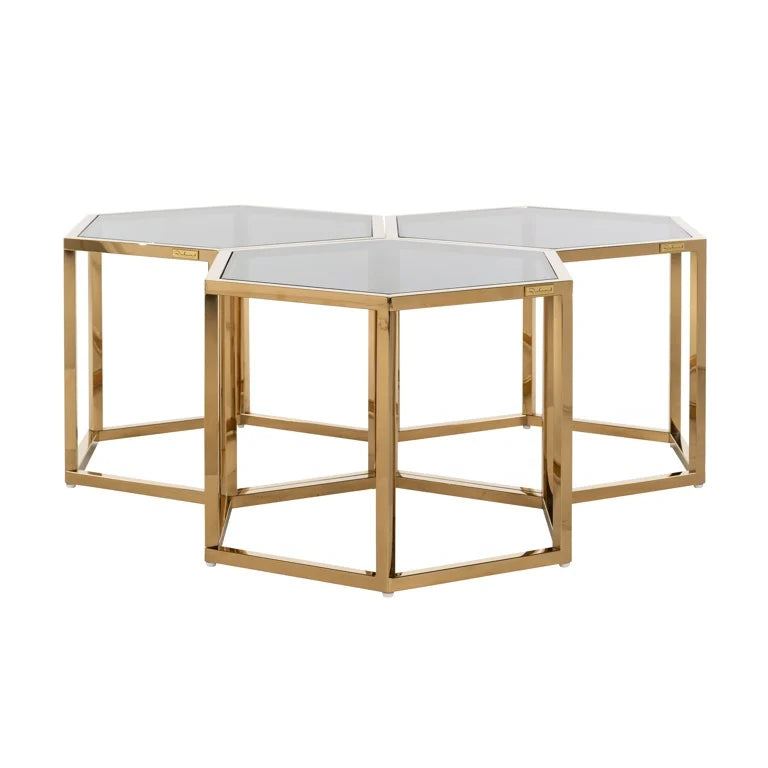 Richmond Interiors Penta Gold Couchtisch 3er Set