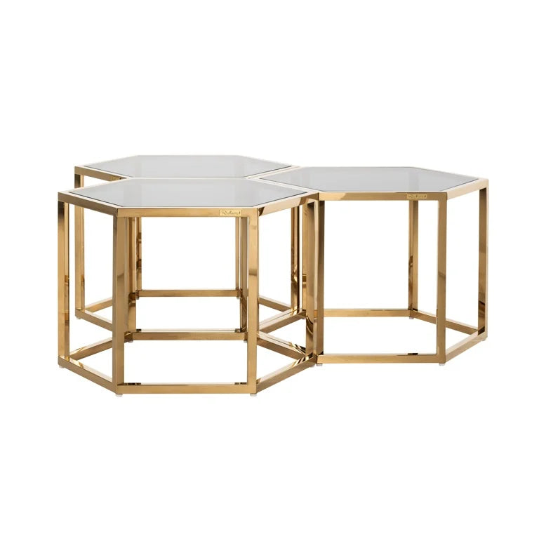 Richmond Interiors Penta Gold Couchtisch 3er Set