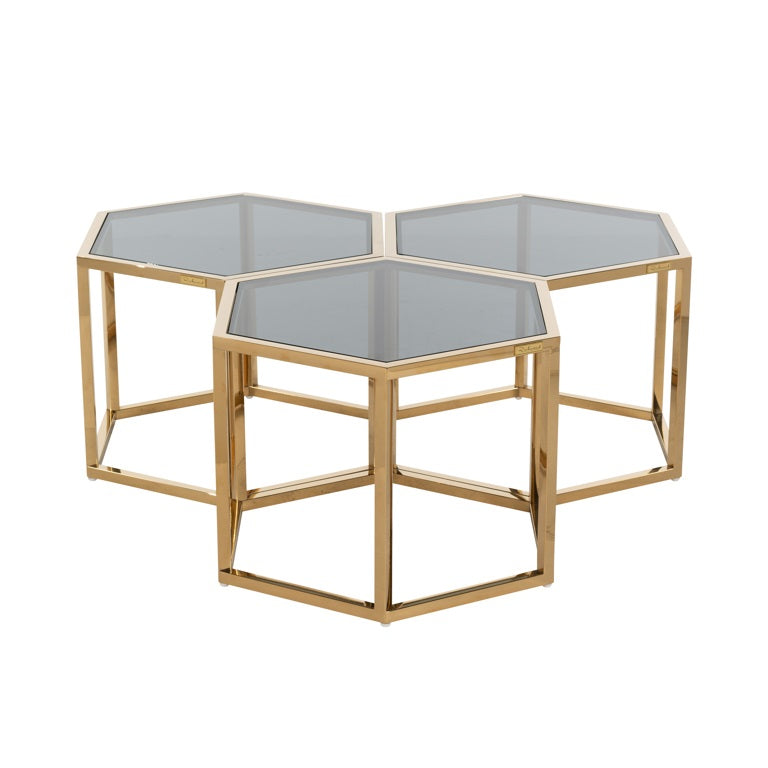 Richmond Interiors Penta Gold Couchtisch 3er Set